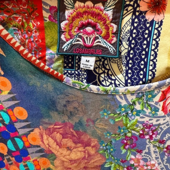 Johnny Was Multicolor Floral and Paisley Long Sleeve Top - Picture 2 of 4